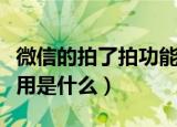 微信的拍了拍功能有什么用（微信拍一拍的作用是什么）