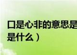 口是心非的意思是什么（词语口是心非的意思是什么）