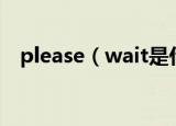 please（wait是什么意思 教你如何运用）