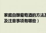 家庭自酿葡萄酒的方法及注意事项（家庭自酿葡萄酒的方法及注意事项有哪些）