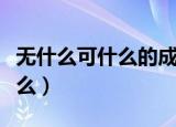 无什么可什么的成语（哪些成语是无什么可什么）