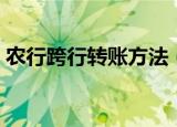 农行跨行转账方法（农行跨行转账方法简述）