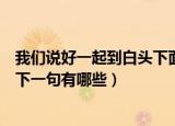 我们说好一起到白头下面一句是什么（我们说好一起到白头下一句有哪些）