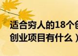 适合穷人的18个创业项目（适合穷人的18个创业项目有什么）