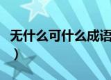 无什么可什么成语（无什么可什么成语有哪些）