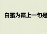 白露为霜上一句是什么（白露为霜前一句）