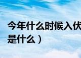 今年什么时候入伏是哪一天（判断入伏的标准是什么）