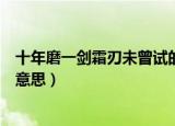 十年磨一剑霜刃未曾试的意思（十年磨一剑霜刃未曾试什么意思）