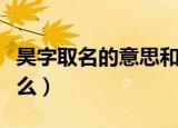 昊字取名的意思和含义（昊字取名的寓意是什么）