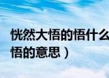 恍然大悟的悟什么意思（怎么理解恍然大悟的悟的意思）
