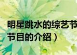 明星跳水的综艺节目叫什么（明星跳水的综艺节目的介绍）