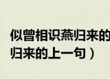 似曾相识燕归来的上一句是什么（似曾相识燕归来的上一句）
