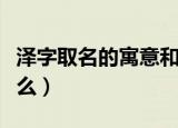 泽字取名的寓意和含义（泽字取名的寓意是什么）