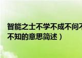 智能之士不学不成不问不知的意思（智能之士不学不成不问不知的意思简述）