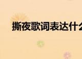 撕夜歌词表达什么感情（撕夜歌曲简介）