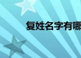 复姓名字有哪些（复姓名字示例）