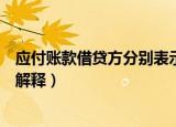 应付账款借贷方分别表示什么意思（应付账款借贷方分别的解释）