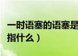 一时语塞的语塞是什么意思（一时语塞的语塞指什么）