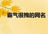 霸气很拽的网名（霸气很拽的网名精选）