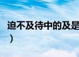 迫不及待中的及是什么意思（迫不及待的含义）
