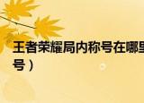王者荣耀局内称号在哪里设置（在哪里设置王者荣耀局内称号）