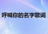 呼喊你的名字歌词（歌曲呼喊你的名字歌词）