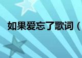 如果爱忘了歌词（如果爱忘了完整版歌词）