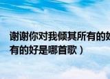 谢谢你对我倾其所有的好是什么歌（歌词谢谢你对我倾其所有的好是哪首歌）