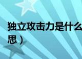 独立攻击力是什么意思（独立攻击力是什么意思）
