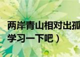 两岸青山相对出孤帆一片日边来的意思（快来学习一下吧）
