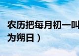 农历把每月初一叫什么（国农历把每月初一称为朔日）