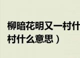 柳暗花明又一村什么意思（词语柳暗花明又一村什么意思）