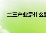 二三产业是什么意思（什么是二三产业）