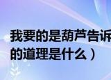 我要的是葫芦告诉我们的道理（我要的是葫芦的道理是什么）