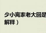 少小离家老大回是什么意思（少小离家老大回解释）