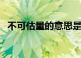 不可估量的意思是什么（什么是不可估量）