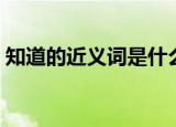 知道的近义词是什么（知道的近义词有哪些）