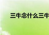 三牛念什么三牛的读音（三牛读什么）
