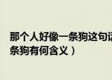 那个人好像一条狗这句话你懂了吗什么意思（那个人好像一条狗有何含义）