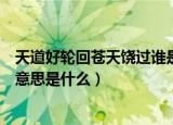 天道好轮回苍天饶过谁是什么意思（天道好轮回苍天饶过谁意思是什么）
