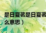 是日夏茗是日夏茗是什么意思（是日夏茗是什么意思）
