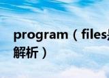 program（files是什么意思 program files解析）