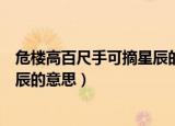 危楼高百尺手可摘星辰的意思是什么（危楼高百尺手可摘星辰的意思）