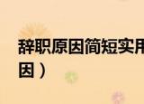 辞职原因简短实用2021（简短实用的辞职原因）