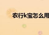 农行k宝怎么用（如何使用农行k宝）