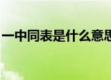 一中同表是什么意思（一中同表意思 是什么）