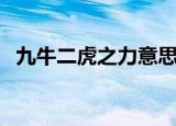 九牛二虎之力意思（九牛二虎之力的含义）