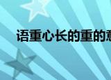 语重心长的重的意思是（语重心长介绍）