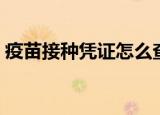 疫苗接种凭证怎么查（疫苗接种凭证怎样查）