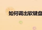 如何调出软键盘（调出软键盘的方法）